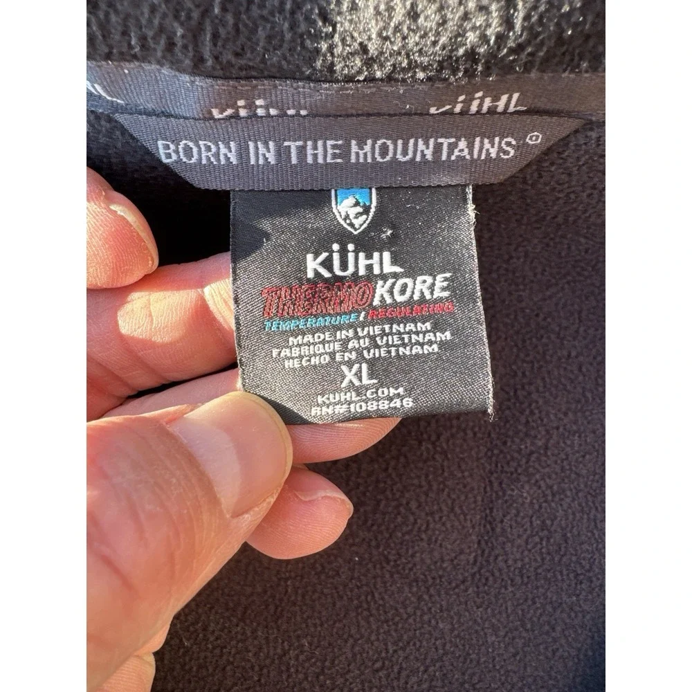 Kuhl 1/4 Zip Fleece Pullover XL ThermoKore Wool Blend Outdoor Hiking